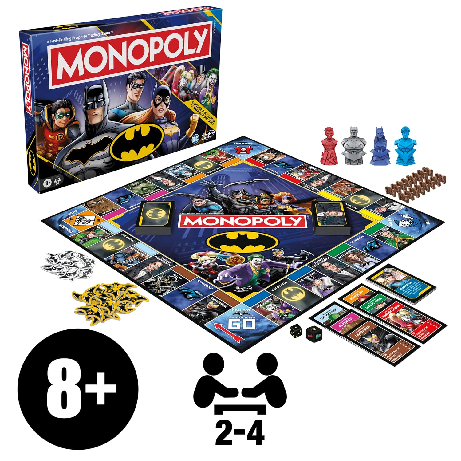 Monopoly Batman Edition Board Game | Monopoly Game for Batman Fans | Ages 8 and Up