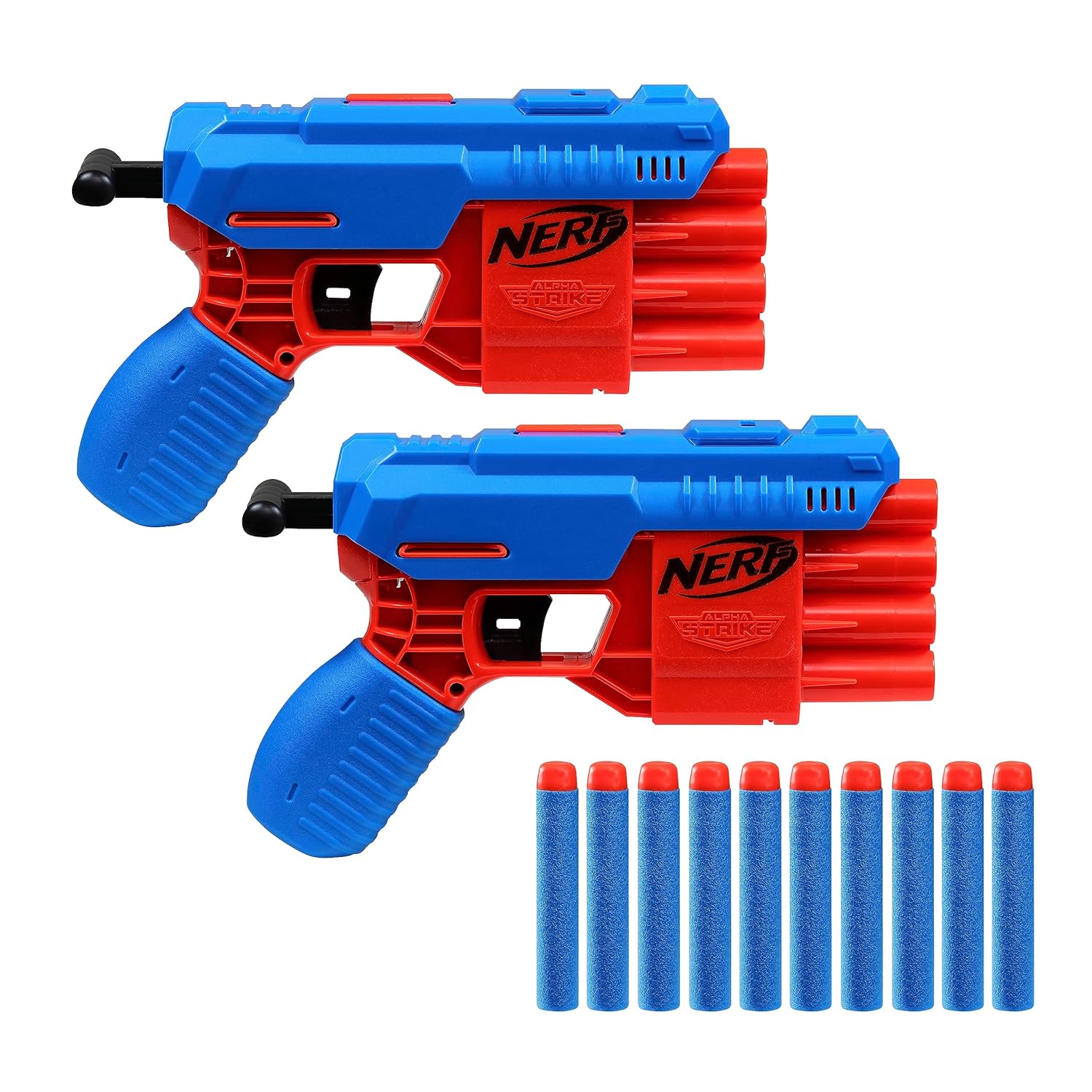 Nerf Alpha Strike Claw Dual QS-4 Blaster Set - Includes 2 Blasters and 10 Official Nerf Elite Darts - Each Blaster Fires 4 Darts in a Row