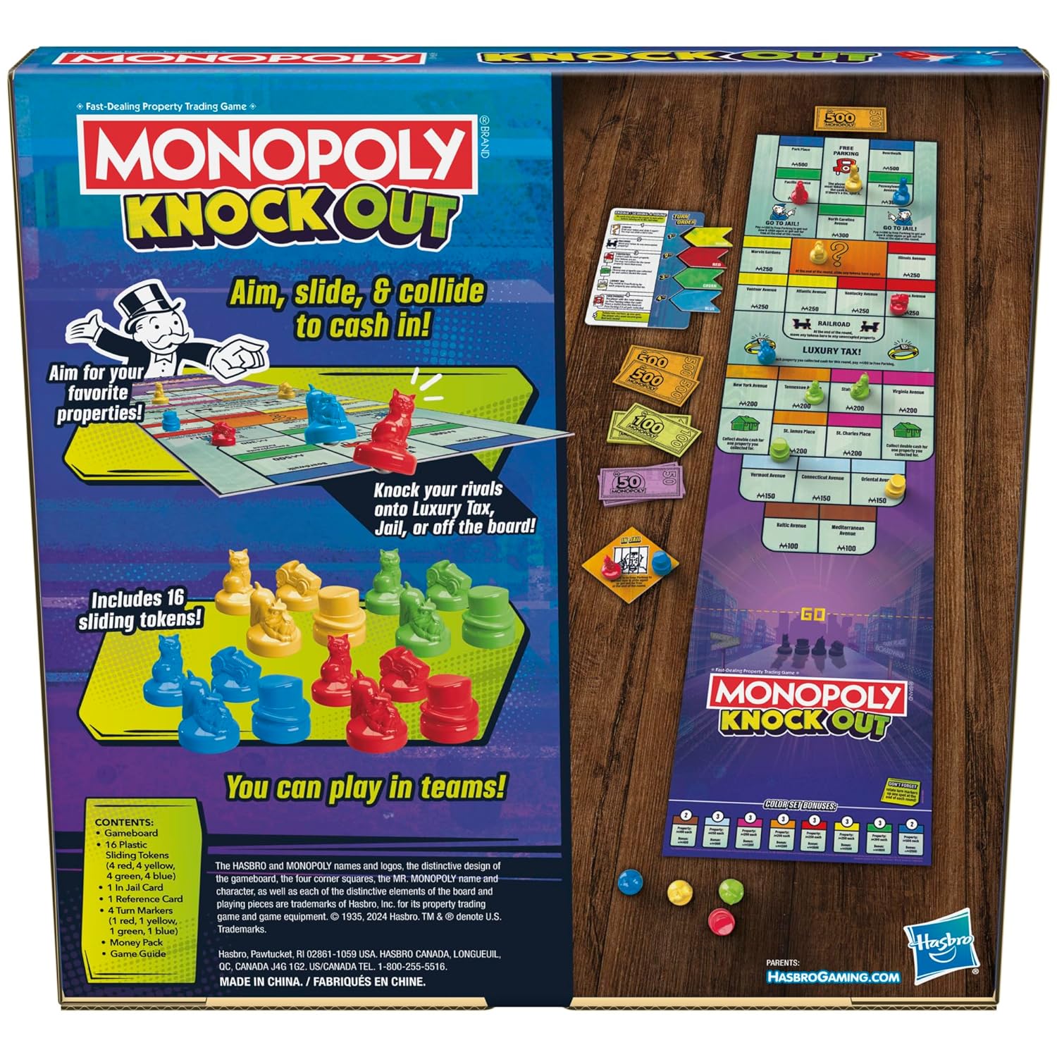 Monopoly Knockout 2-8 Players Fun Family Board Game for Kids and Adults Ages 8+