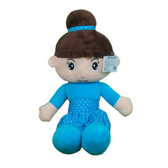 Play Hour Bella Rag Doll Plush Soft Toy Wearing Sky Polka Dot Frock for Ages 3 Years and Up, 65cm