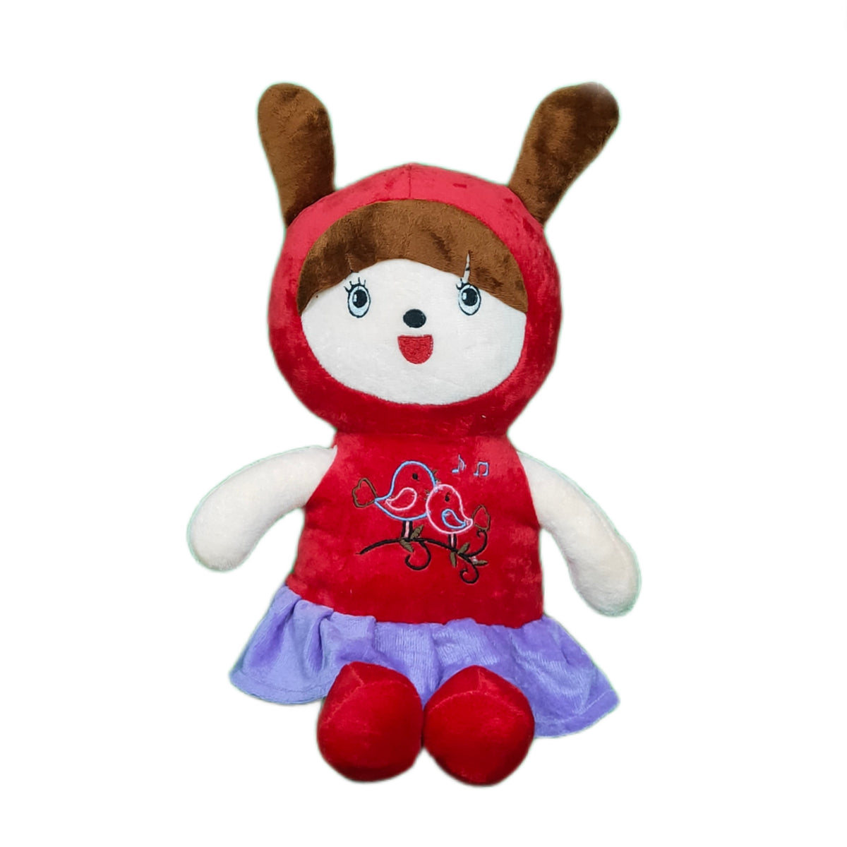 Play Hour Coco Rag Doll Plush Soft Toy Wearing Red Frock for Ages 3 Years and Up, 45cm