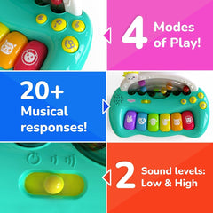 Funskool Giggles Jumpin Melody Keyboard, 6 multi-coloured keys, Colourful balls pop in semi-circle track for 18 months old Kids