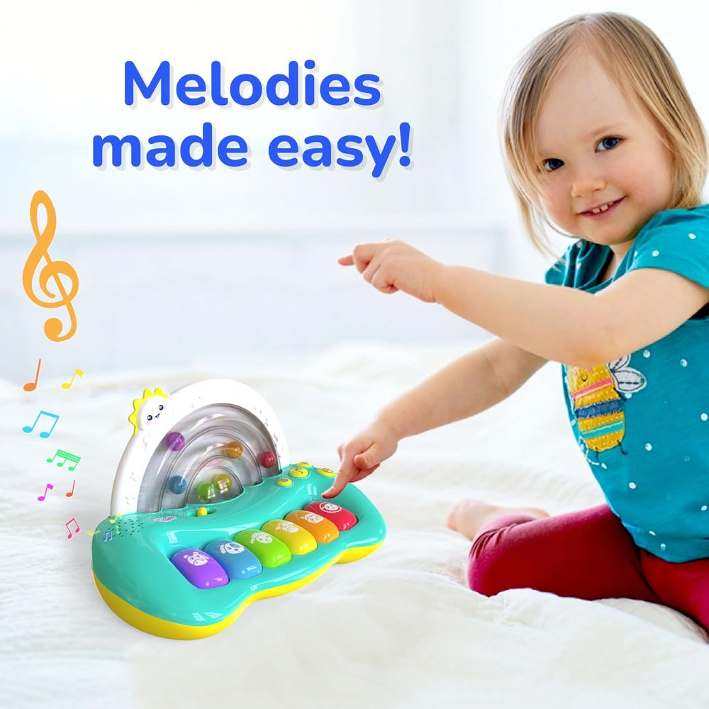 Funskool Giggles Jumpin Melody Keyboard, 6 multi-coloured keys, Colourful balls pop in semi-circle track for 18 months old Kids