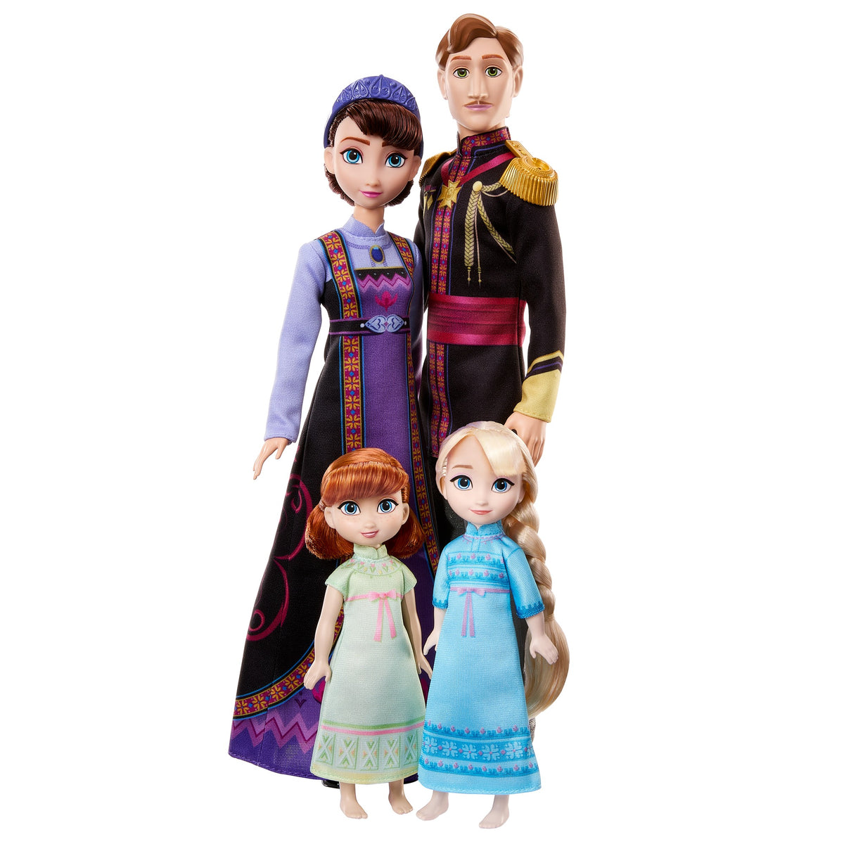 Disney Frozen Family Set with Toddler Anna and Elsa Dolls and Queen Iduna and King Agnarr Inspired by Disney Movie Frozen 2 for Kids Ages 3+