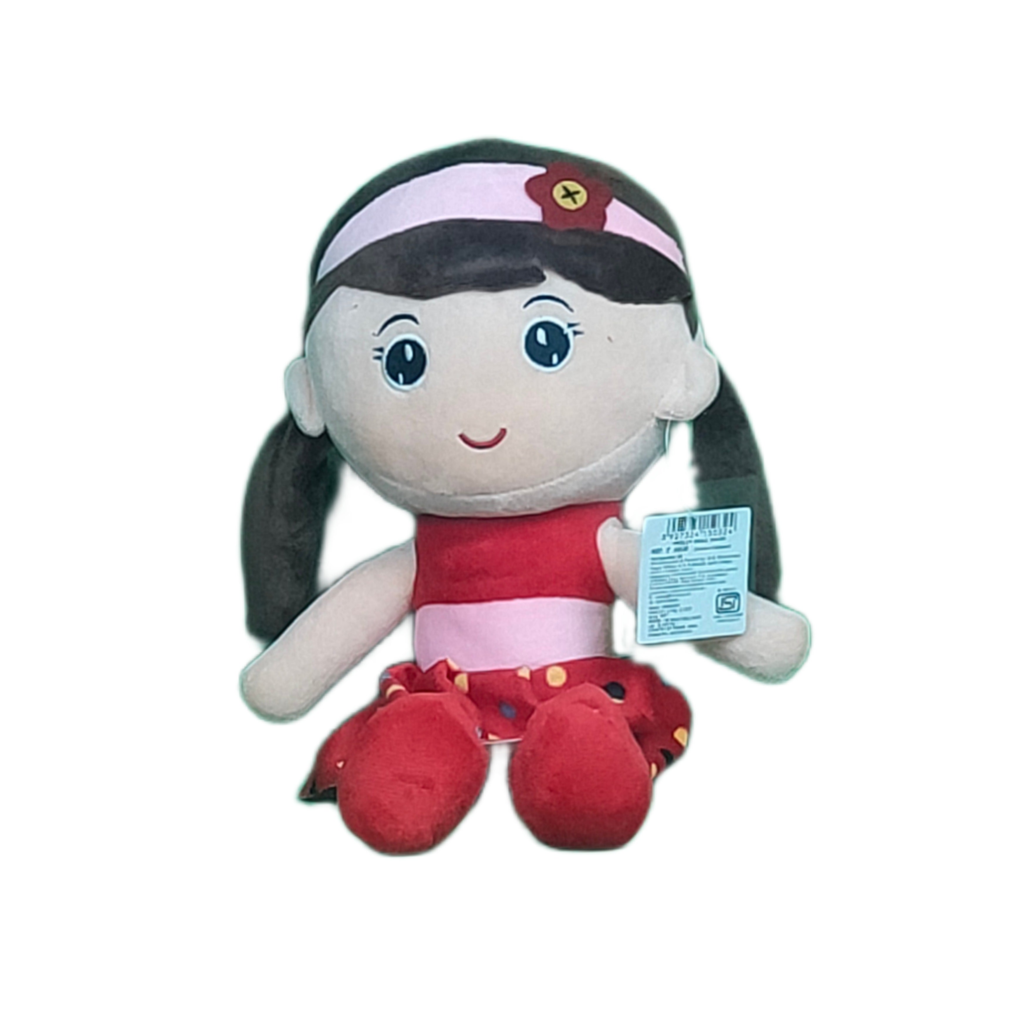 Play Hour Molly Rag Doll Plush Soft Toy Wearing Red Dress for Ages 3 Years and Up, 50cm