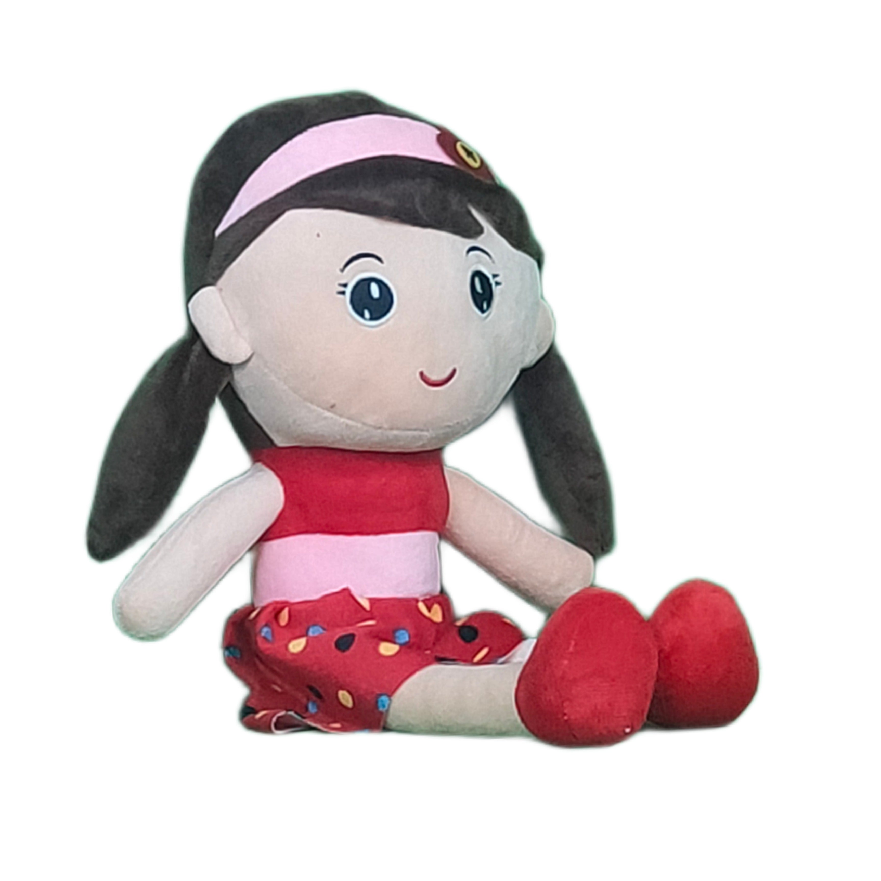 Play Hour Molly Rag Doll Plush Soft Toy Wearing Red Dress for Ages 3 Years and Up, 50cm