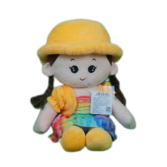 Play Hour Rag Doll Plush Soft Toy Wearing Yellow Cap for Ages 3 Years and Up, 45cm