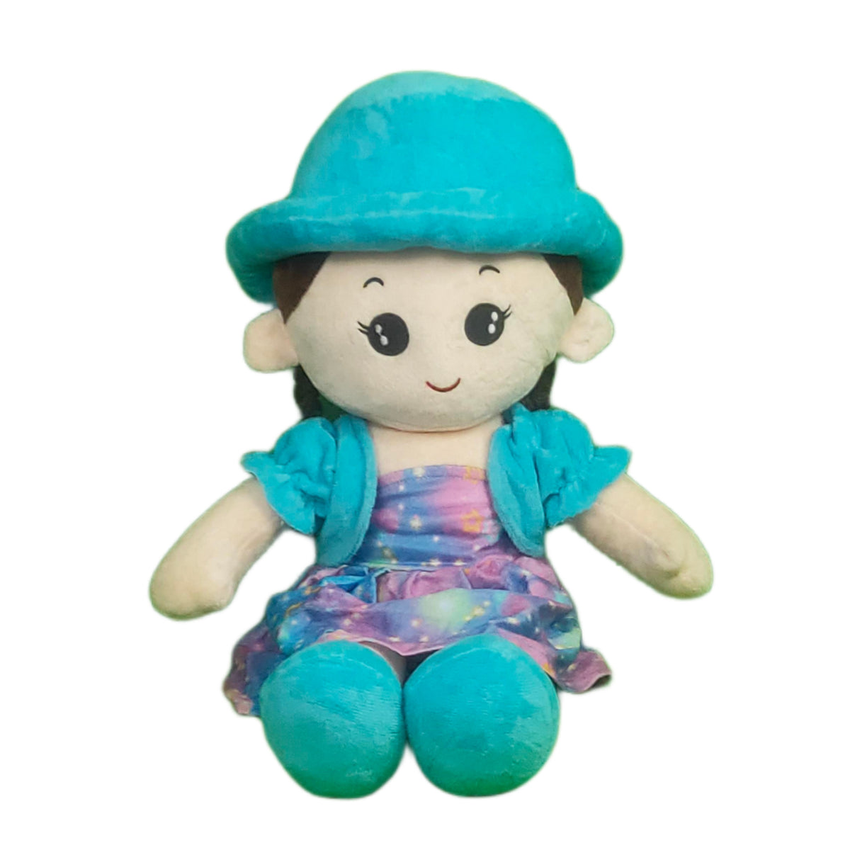 Play Hour Rag Doll Plush Soft Toy Wearing Sky Cap for Ages 3 Years and Up, 60cm