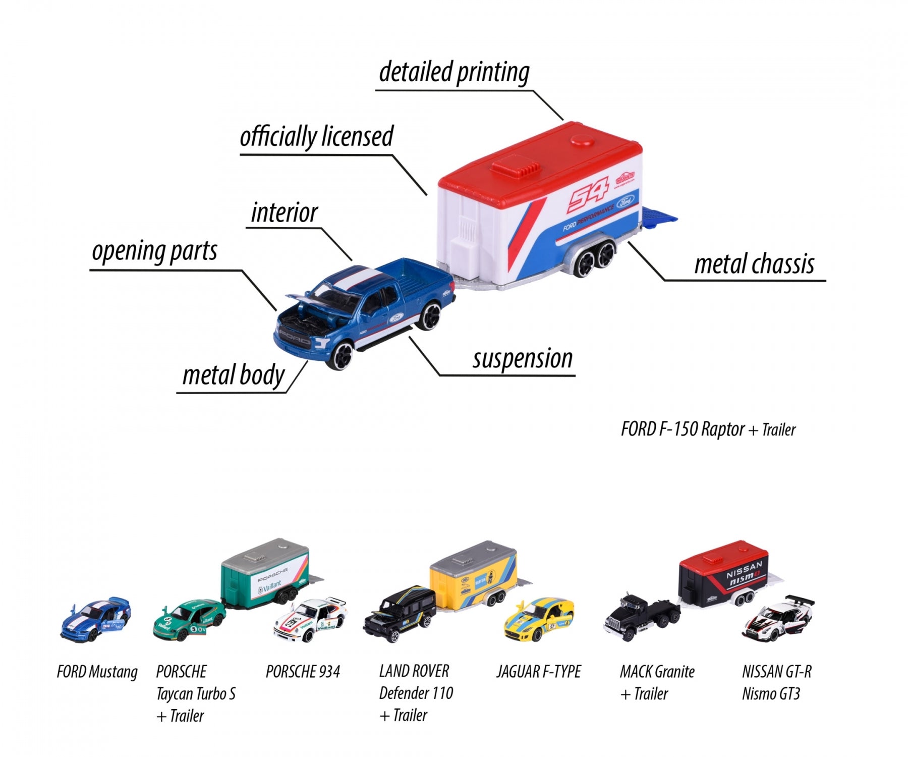 Majorette Race Trailer Series - Design & Style May Vary, Only 1 Model Included