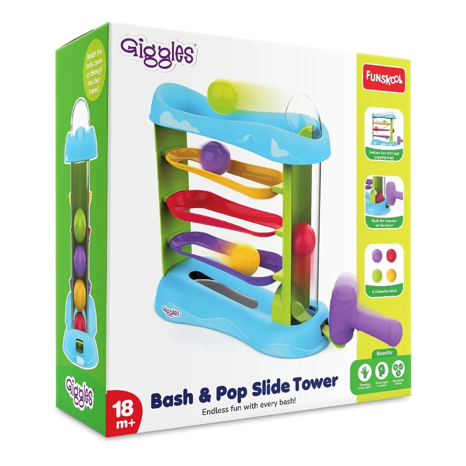 Funskool Giggles Bash & Pop Slide Tower For Ages 2+