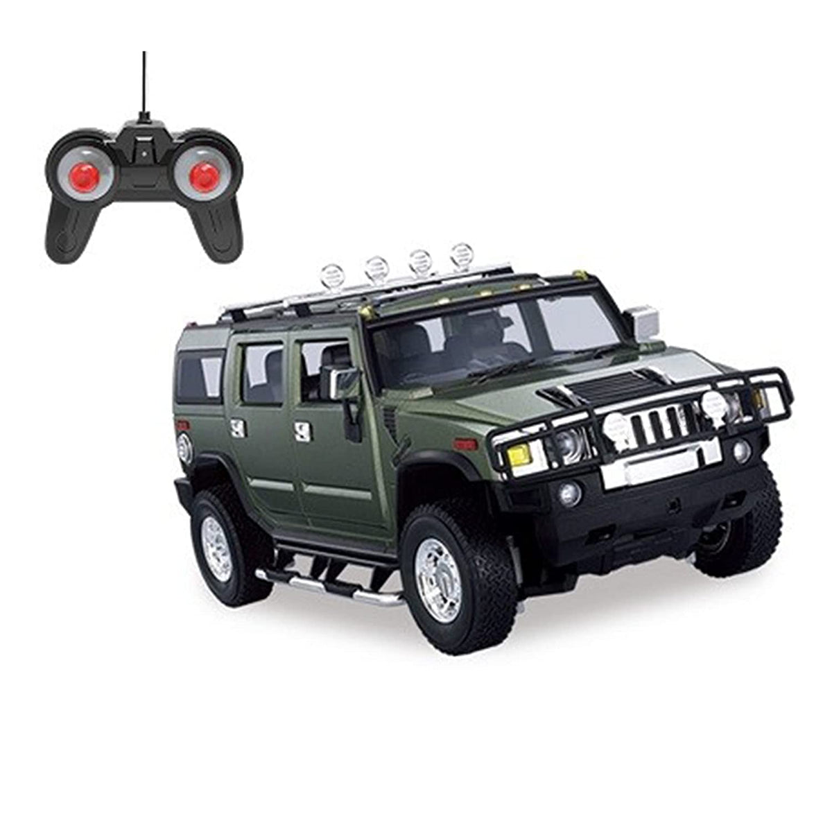 Playzu R/C 1:24 Scale Army Vehicle, Green - Remote Control Car for Kids Ages 6+