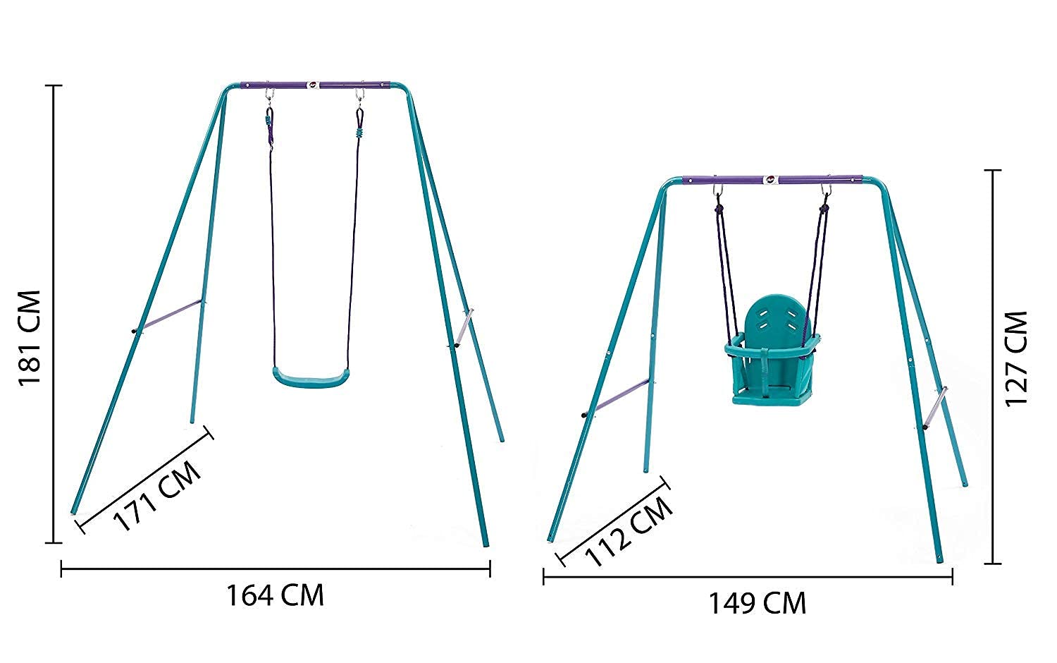 Plum Classic 2 in 1 Metal Swing Set for Kids Ages 2-5 Years