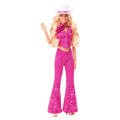 Barbie The Movie Margot Robbie Doll Wearing Pink Western Outfit with Cowboy Hat for Ages 3 Years and Up