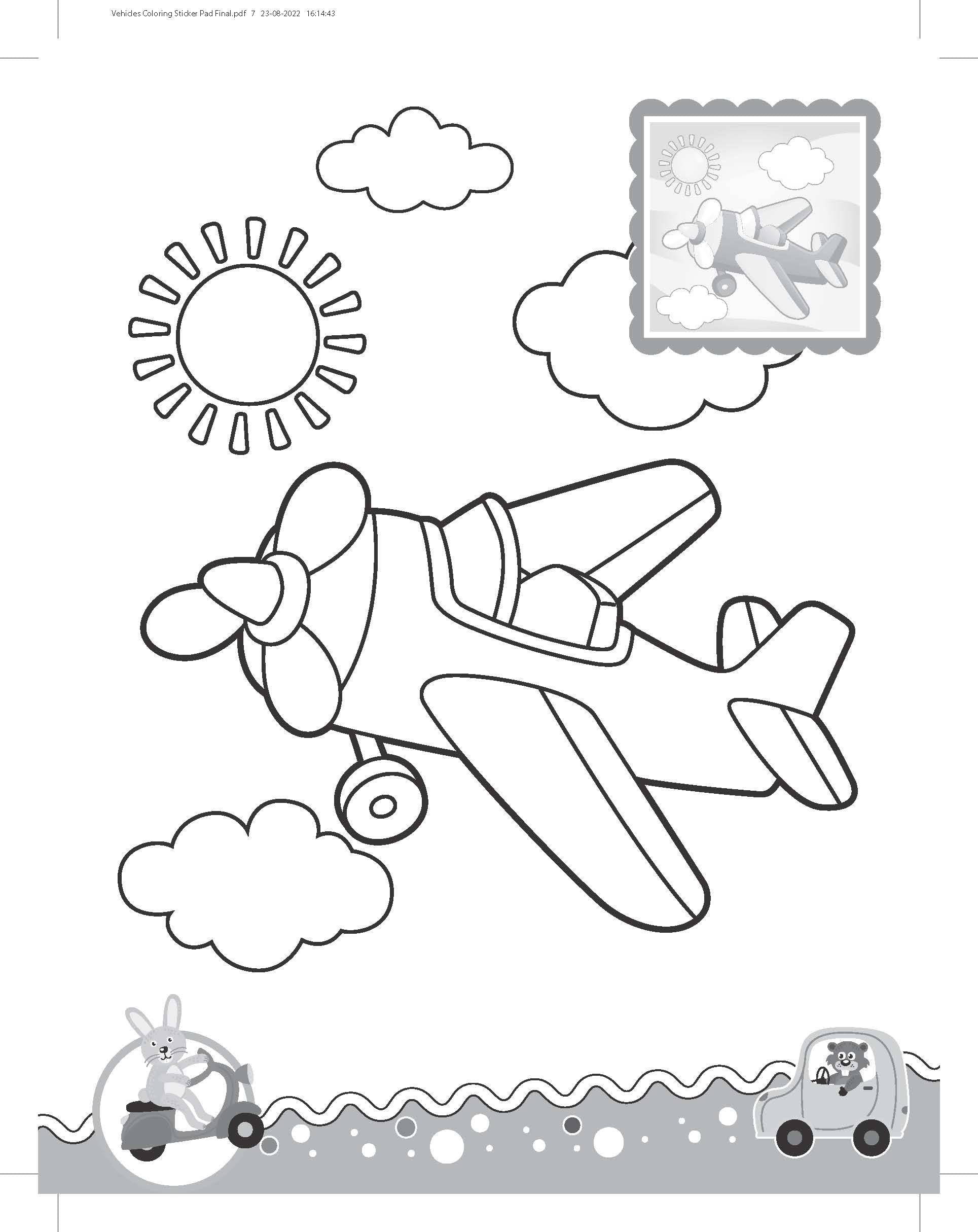 Dreamland Vehicles - It's Colour time with Stickers - An Activity Book For Kids Ages 3+