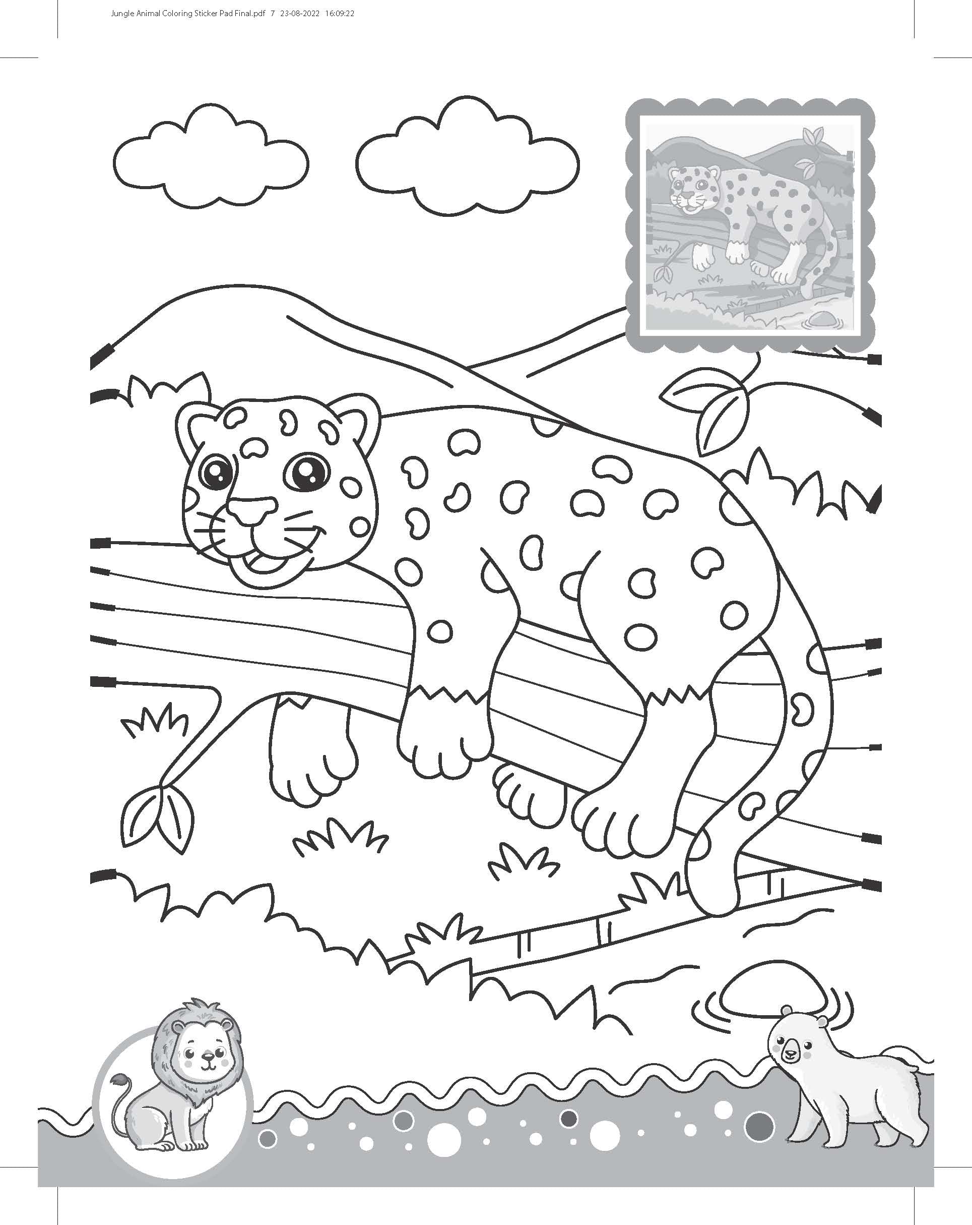 Dreamland Jungle - It's Colour time with Stickers - An Activity Book For Kids Ages 3+