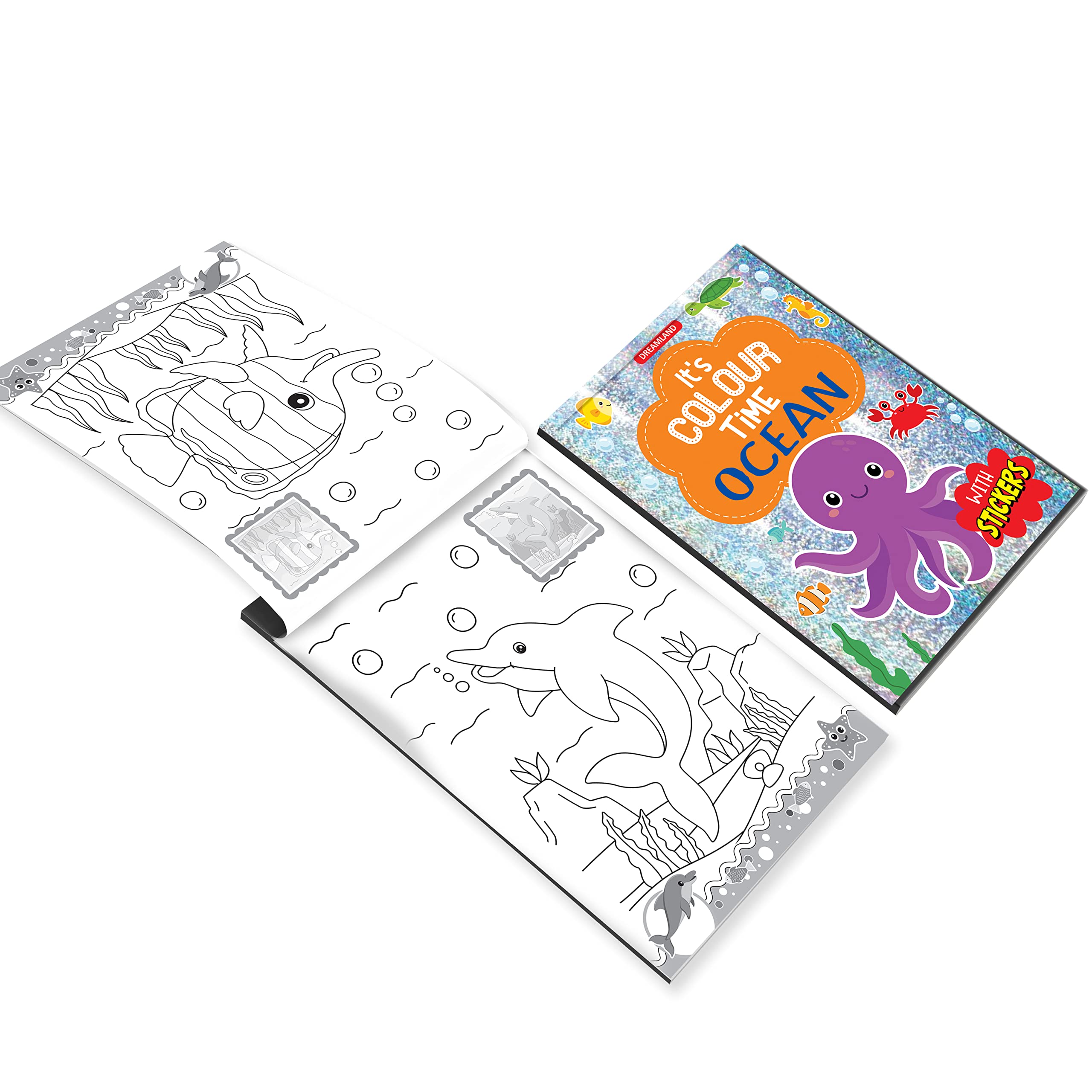 Dreamland Ocean - It's Colour time with Stickers - An Activity Book For Kids Ages 3+