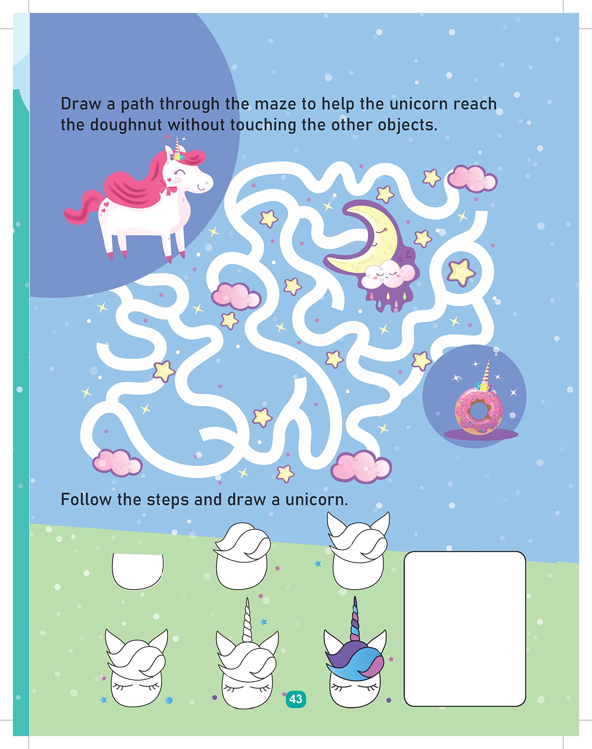 Dreamland Unicorn Activity and Colouring - An Activity Book for Kids Ages 2+