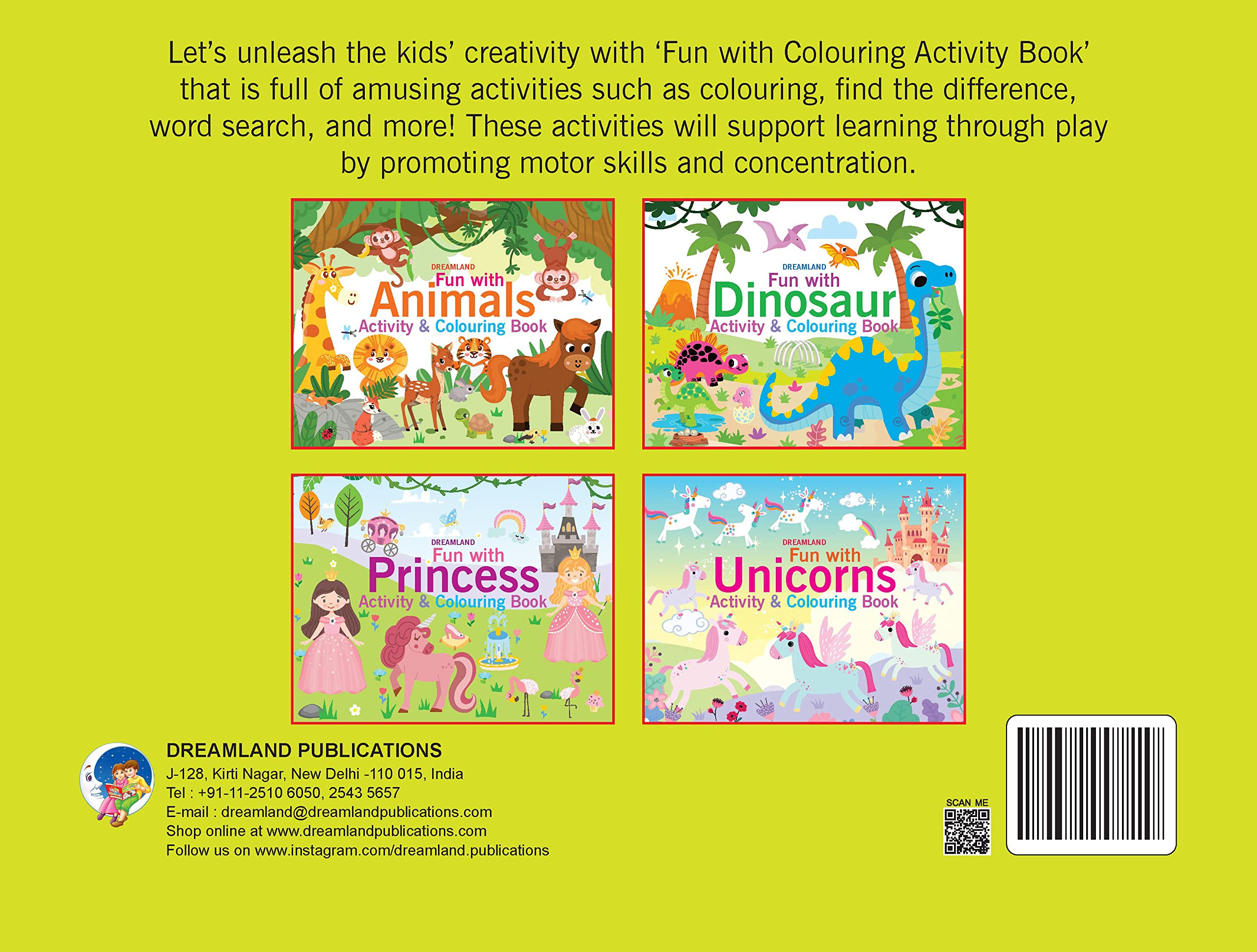 Dreamland Fun with Dinosaur - An Activity & Colouring Book for Kids Ages 3+