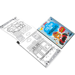 Dreamland Vehicles - It's Colour time with Stickers - An Activity Book For Kids Ages 3+