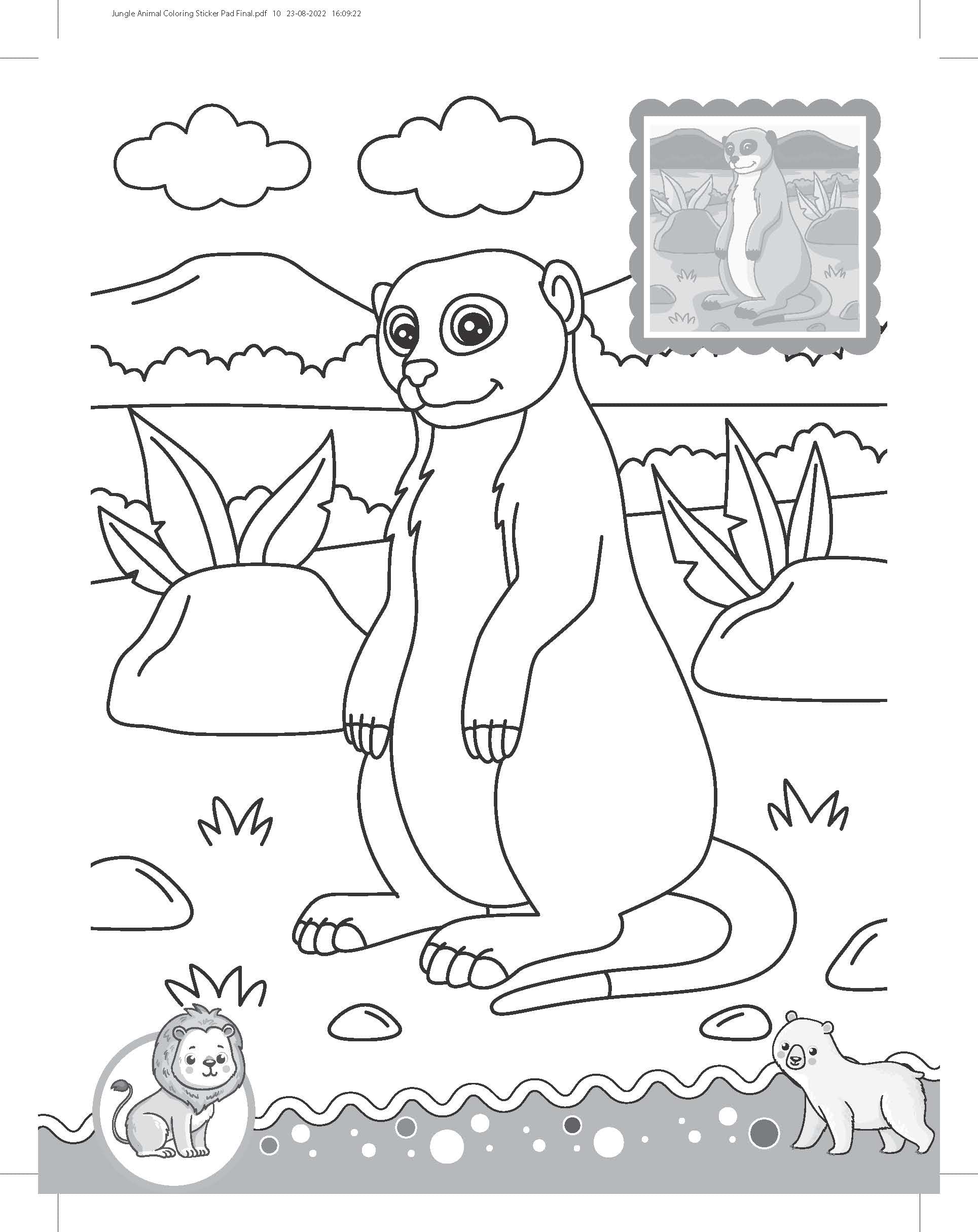 Dreamland Jungle - It's Colour time with Stickers - An Activity Book For Kids Ages 3+