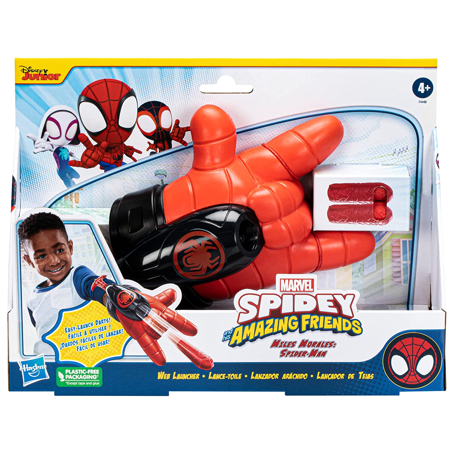 Marvel Spidey and His Amazing Friends Miles Morales: Spider-Man Web Launcher Role Play Toy Blaster for Kids Ages 4 and Up