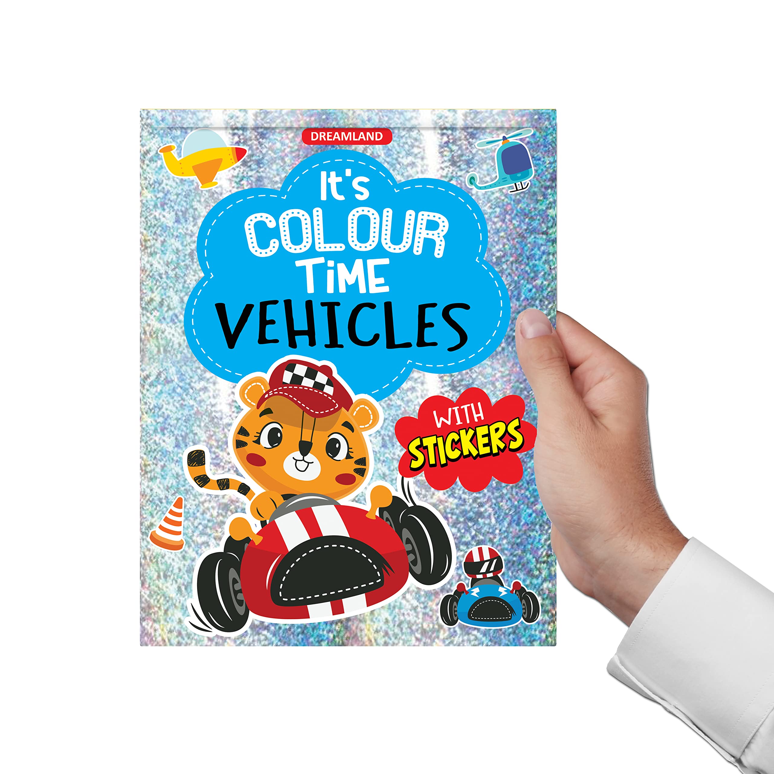 Dreamland Vehicles - It's Colour time with Stickers - An Activity Book For Kids Ages 3+