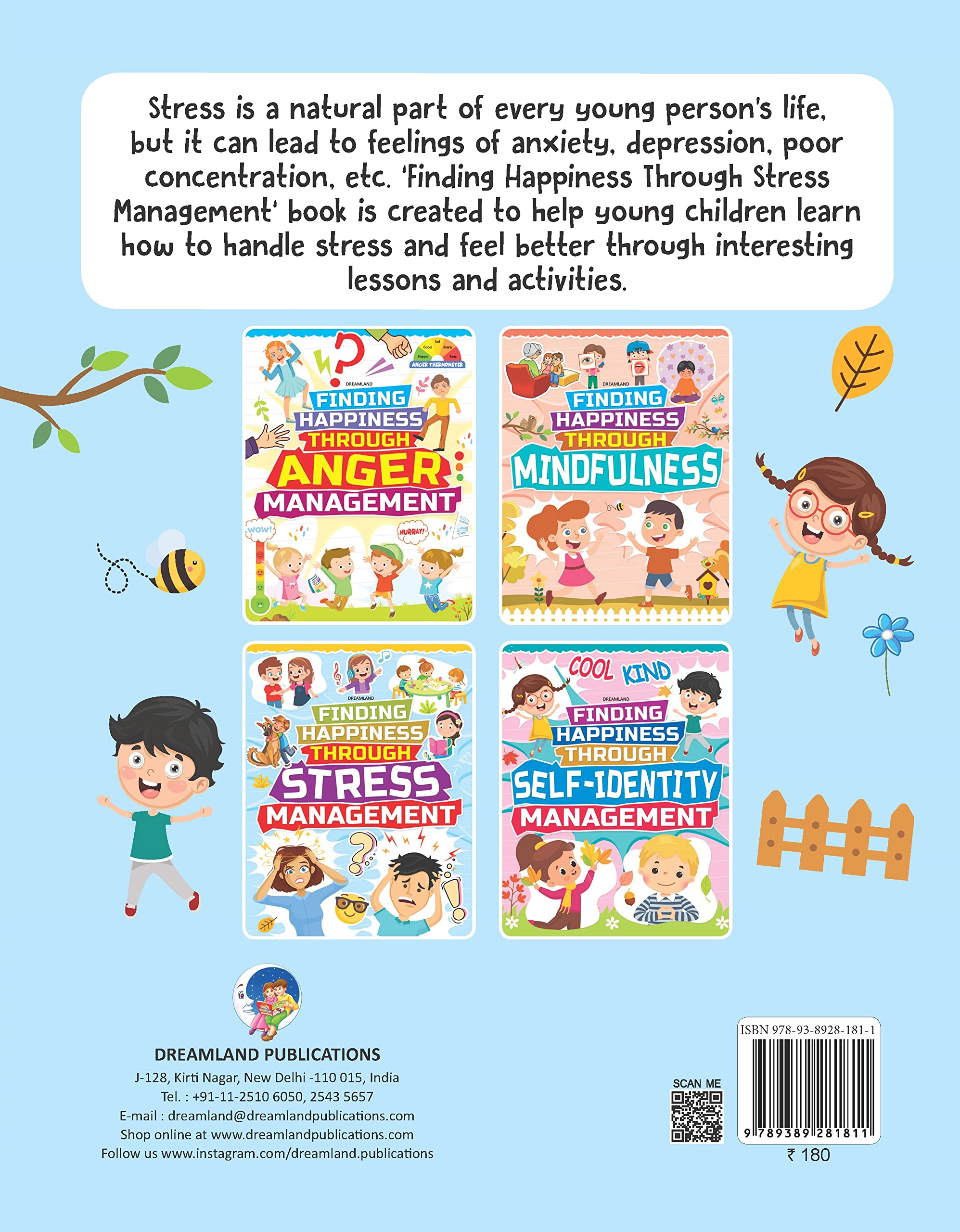 Dreamland Stress Management - Finding Happiness Series - An Interactive & Activity Book For Kids (English)