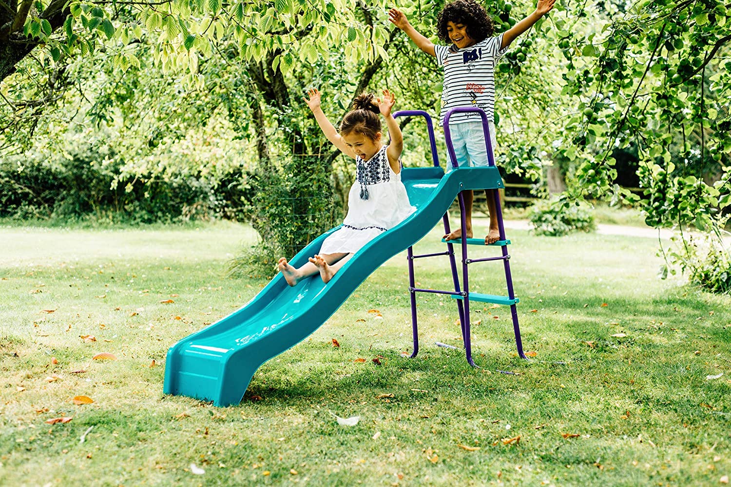 Plum Haumea Wave Metal Outdoor Slide for Chldren Ages 3+