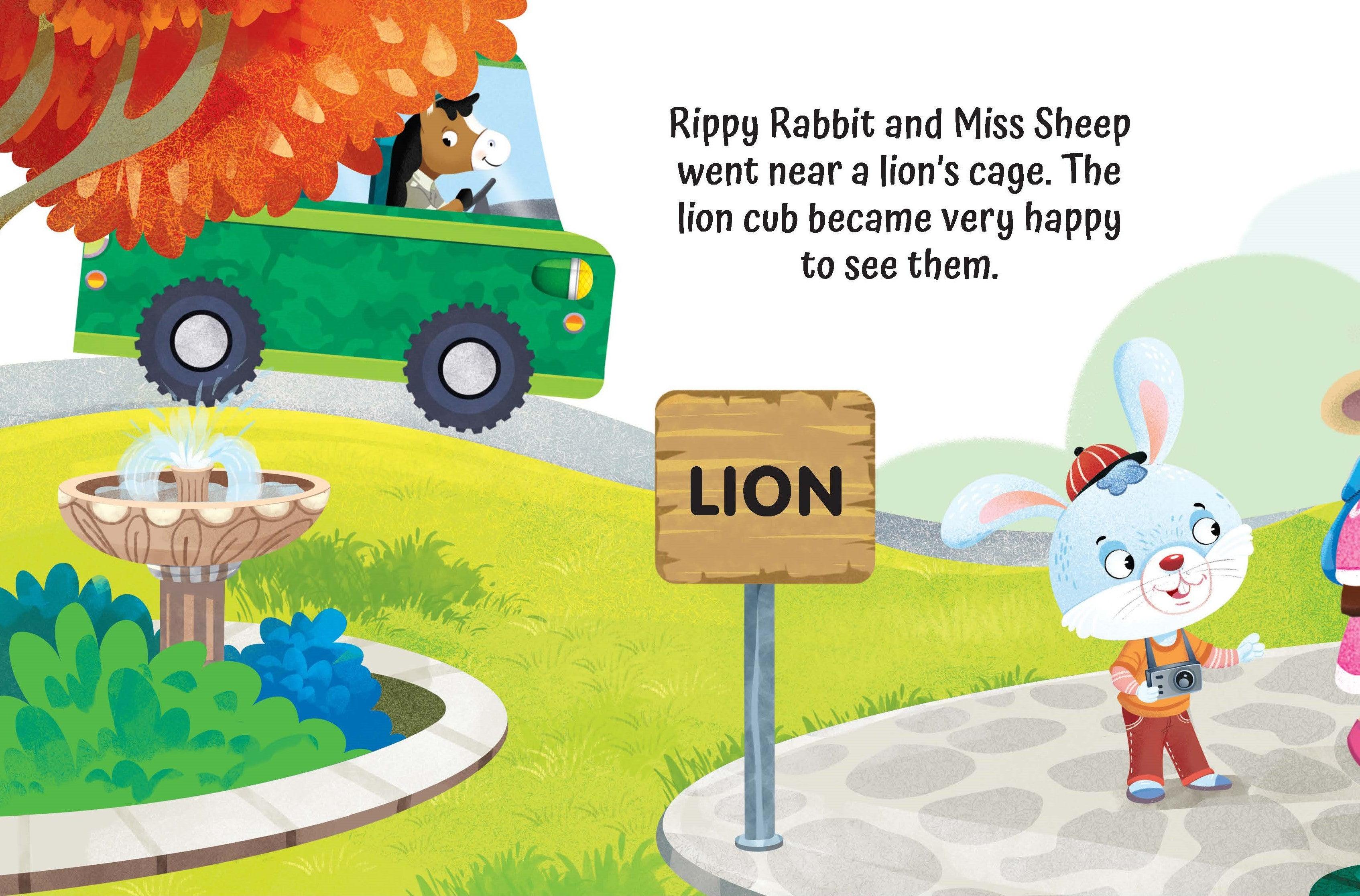 Dreamland Zoo Safari on the Bus - A Shaped Board book with Wheels - A Picture Book For Kids (English) - FunCorp India