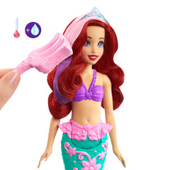 Disney Princess Ariel Mermaid Doll with Color-Change Hair and Tail, Color Splash Water Toy Inspired by the Disney Movie for Kids Ages 3+