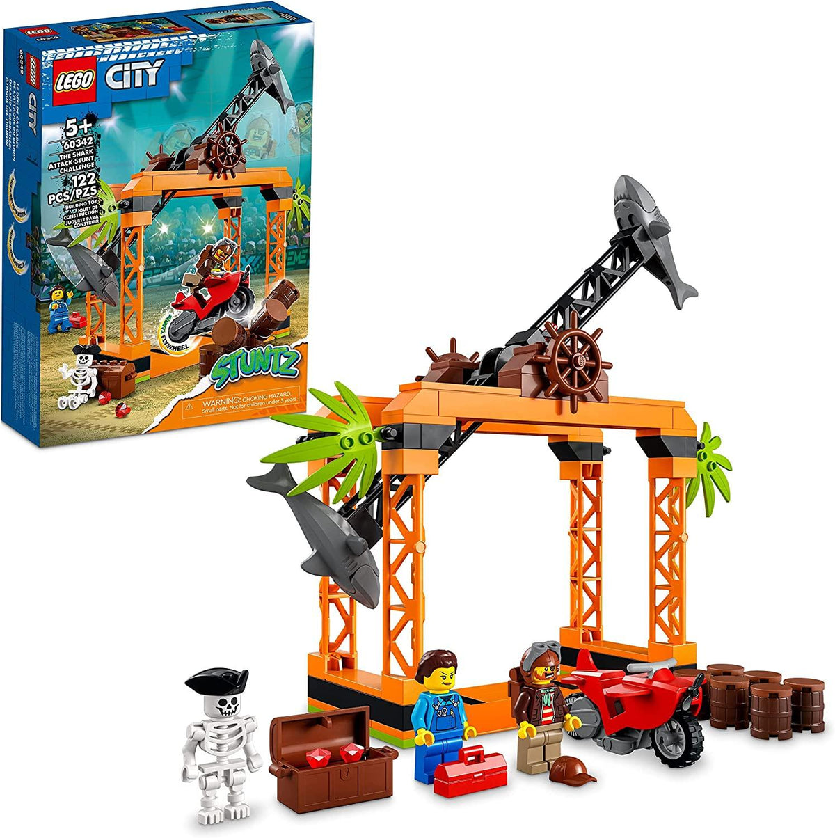 LEGO City Stunz The Shark Attack Stunt Challenge Building Kit for Ages 5+ - FunCorp India