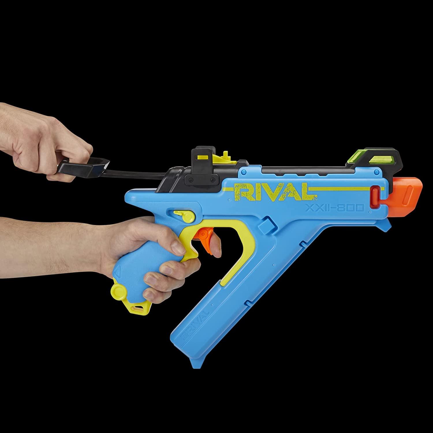 Nerf Rival Vision XXII-800 Blaster, Most Accurate Rival System, Adjustable Sight, Integrated Magazine, 8 Rival Accu-Rounds - FunCorp India