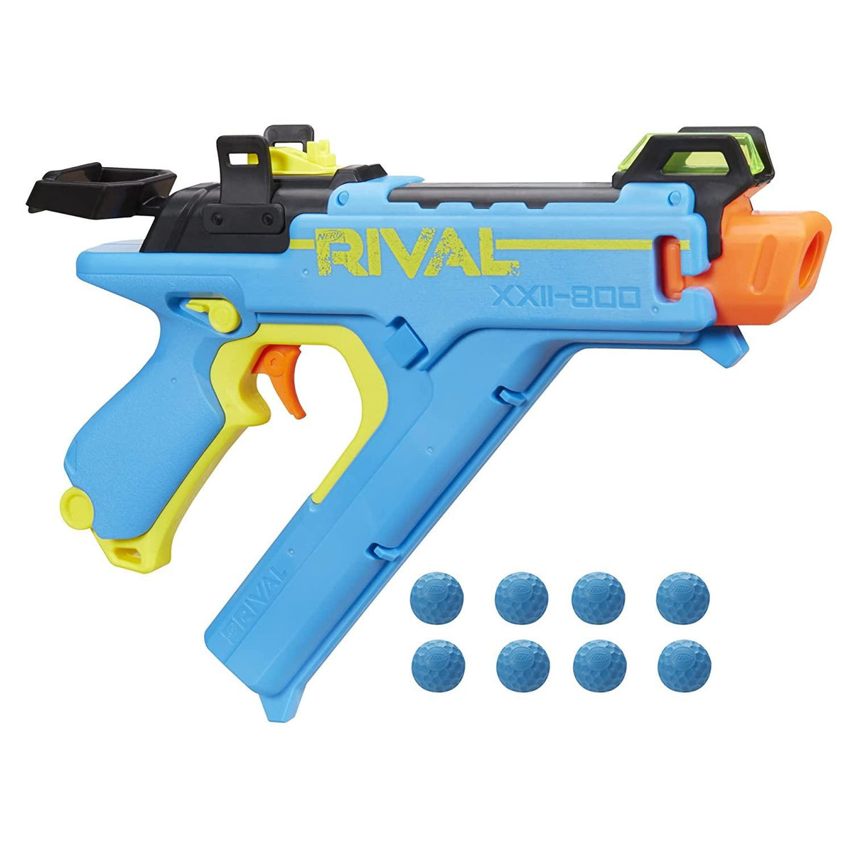 Nerf Rival Vision XXII-800 Blaster, Most Accurate Rival System, Adjustable Sight, Integrated Magazine, 8 Rival Accu-Rounds - FunCorp India