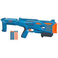 Nerf Elite 2.0 Tetrad QS-4 Blaster, 4 Nerf Elite Darts, 4-Barrel Blasting, Tactical Rail for Customizing Capability - FunCorp India