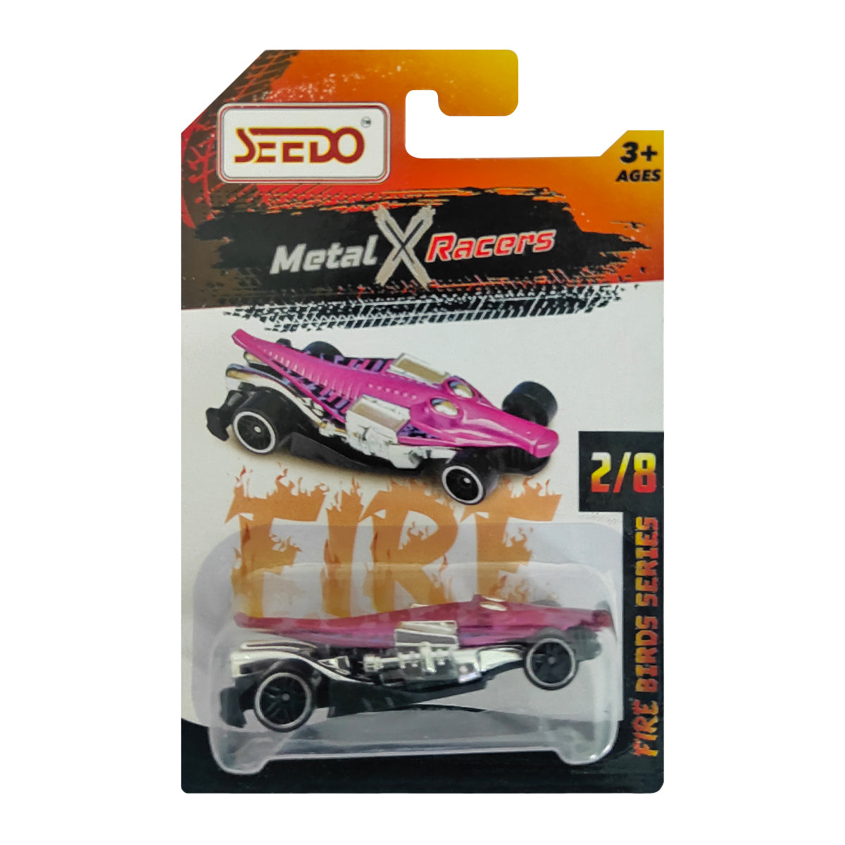 Seedo Metal X Racers Fire Bird Series Die Cast Car for Ages 3+, Pack Of 8