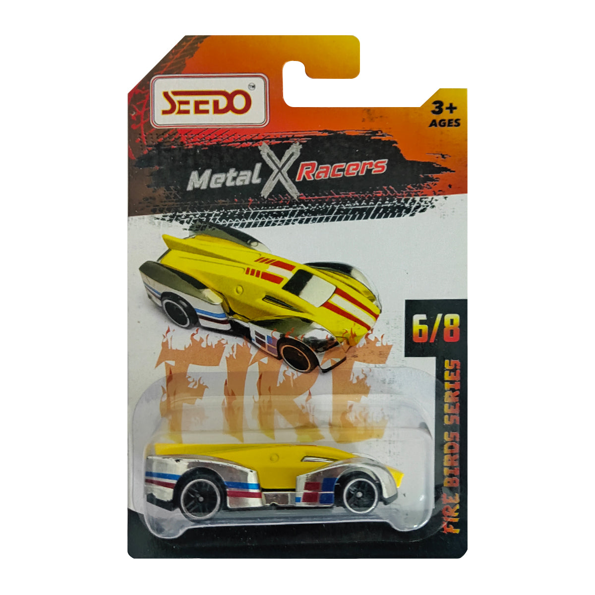 Seedo Metal X Racers Fire Bird Series Die Cast Car for Ages 3+, Pack Of 8