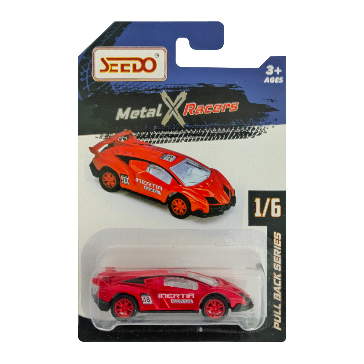 Seedo Metal X Racers Pull Back Series Die Cast Car for Ages 3+, Pack Of 6