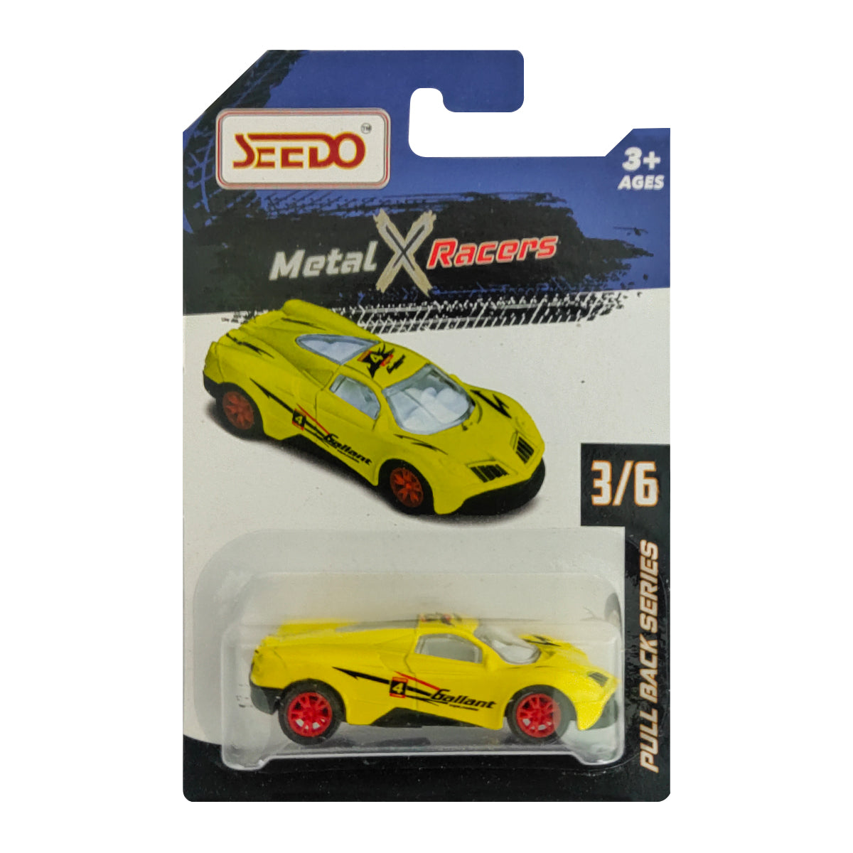 Seedo Metal X Racers Pull Back Series Die Cast Car for Ages 3+, Pack Of 6