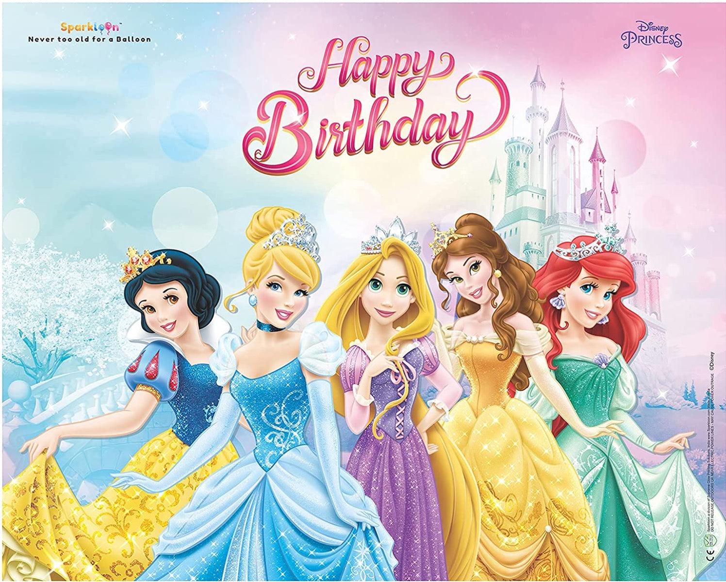 Buy Disney Princess Multi Princess Happy Bitrhday Back Drop Pack Of 1 Online At Best Price In