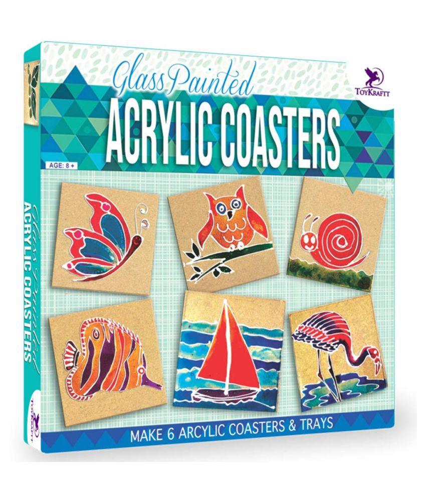 ToyKraft Glass Painted Acrylic Coasters Art and Craft Activity Kit